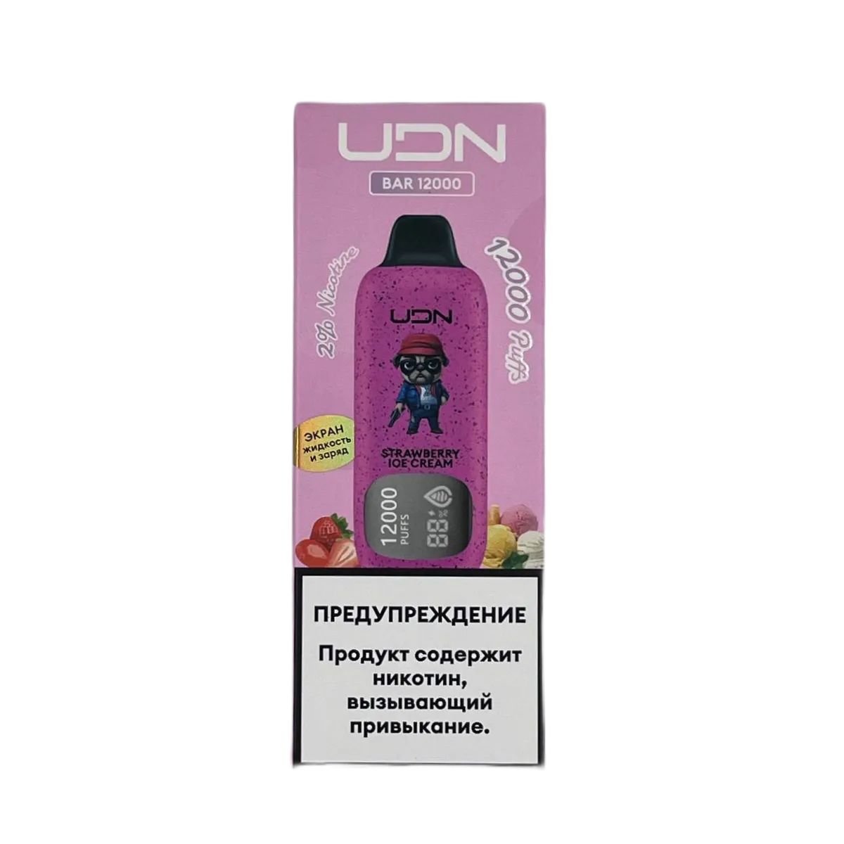 UDN BAR 12000 Клубничное мороженое 2%