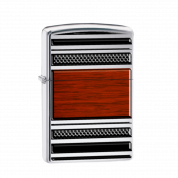 ZIPPO труб/28676 Pipe, покр. High Polish Chrome лат-сталь, серебро/дерево,глянц.