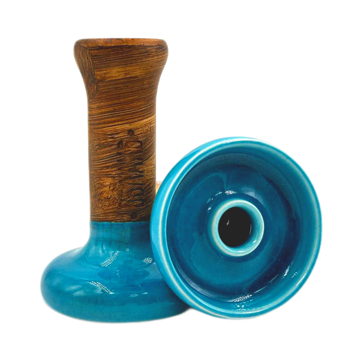 Кальянная чашка керамическая ОБЛАКО GLAZE STD Phunnel L голубая кракле