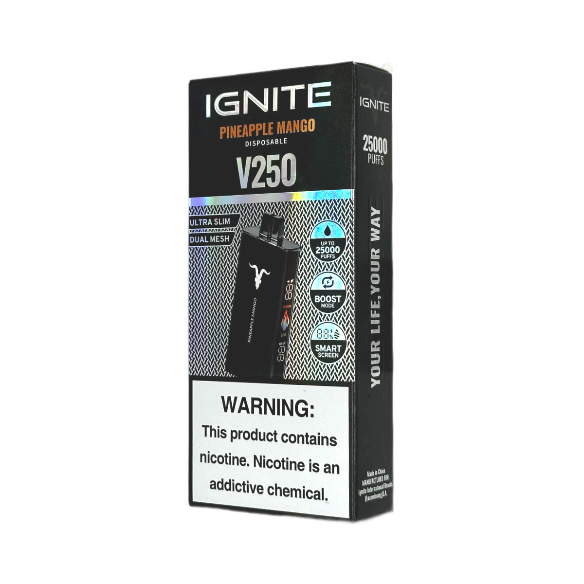 IGNITE V 250 Black 25000 Ананас манго 2%