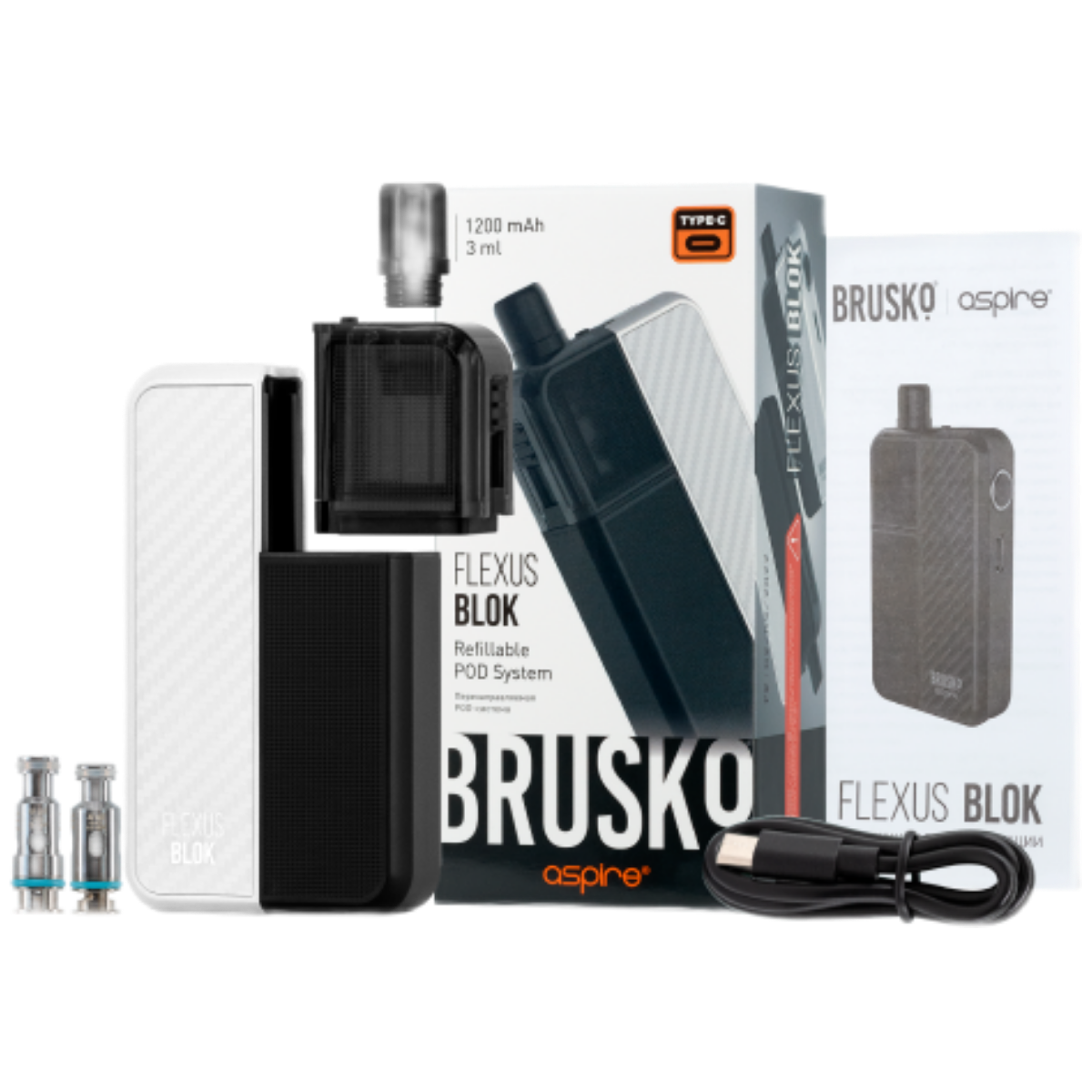 BRUSKO FLEXUS BLOK 1200 mAh Белый