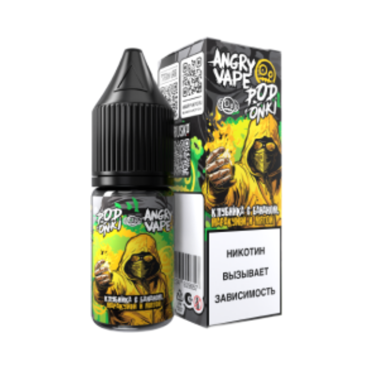 Angry Vape & POD ONKI Клубника с бананом 10мл.20мг.