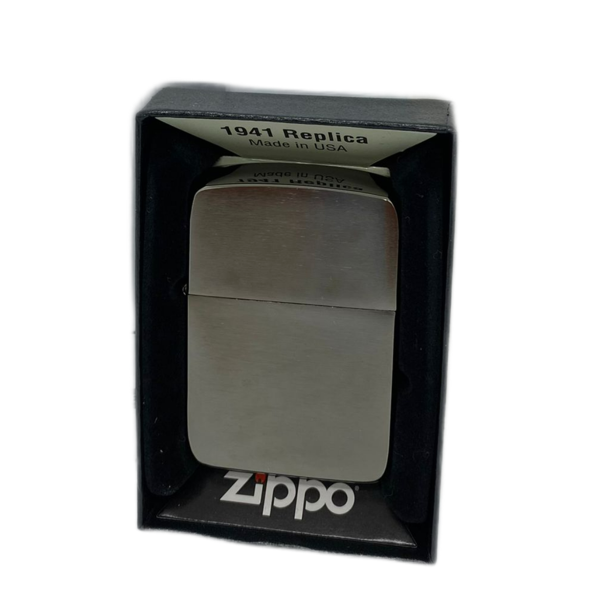 ZIPPO/24096 1941 Replica покр.Black Ice лат-сталь,черн,глянц.