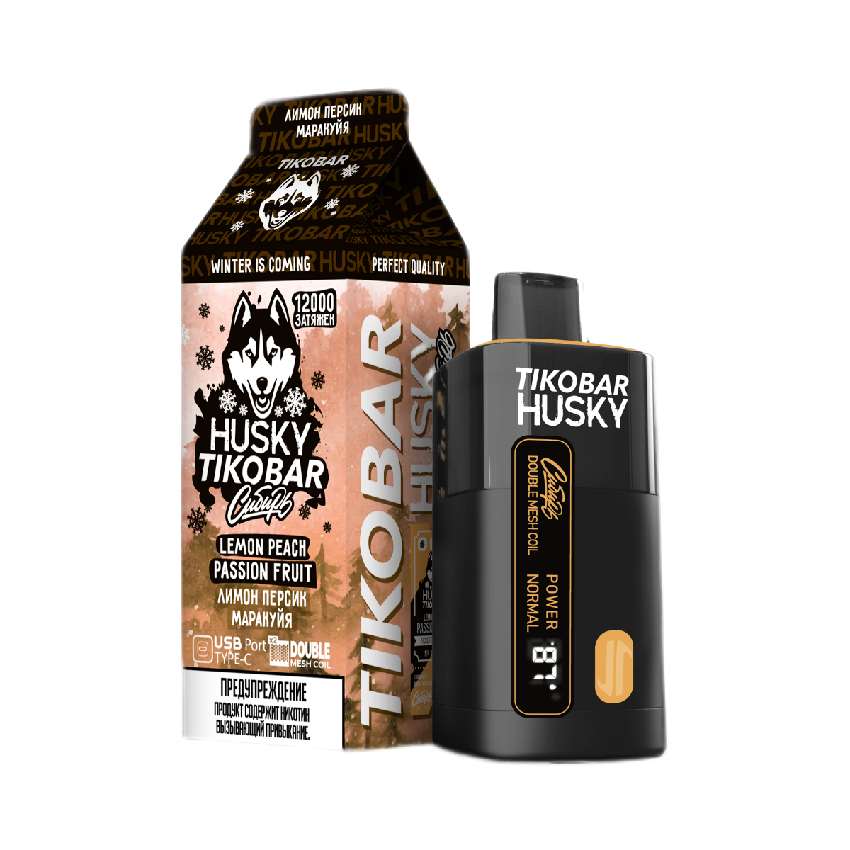 TIKOBAR HUSKY СИБИРЬ 12000 Лимон персик маракуйя 2%