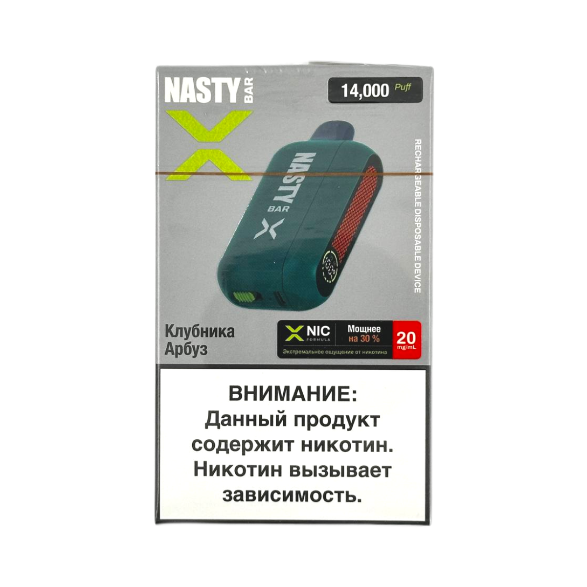 NASTY BAR X D14Ki 14000 Клубника арбуз 2%