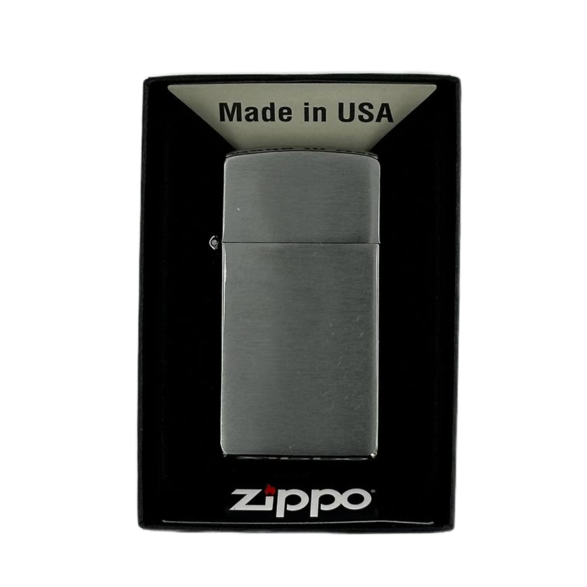ZIPPO/1600 Slim покр.Brushed Chrome лат-сталь,сереб,мат.