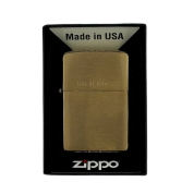 ZIPPO/204 покр.Brushed Brass, лат/сталь, золот., матов.