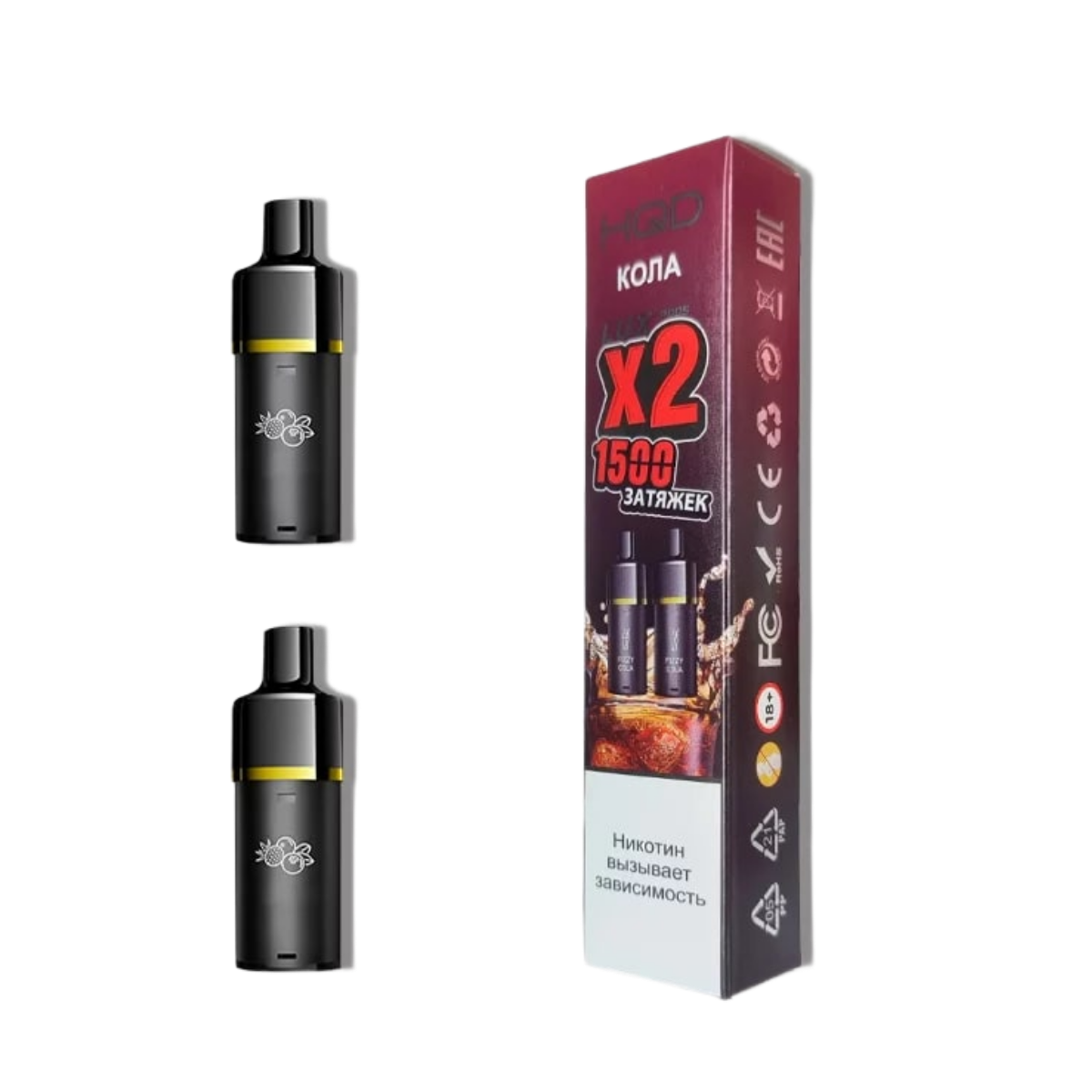 HQD LUX POD Картридж Кола 2% (уп. 2 шт)