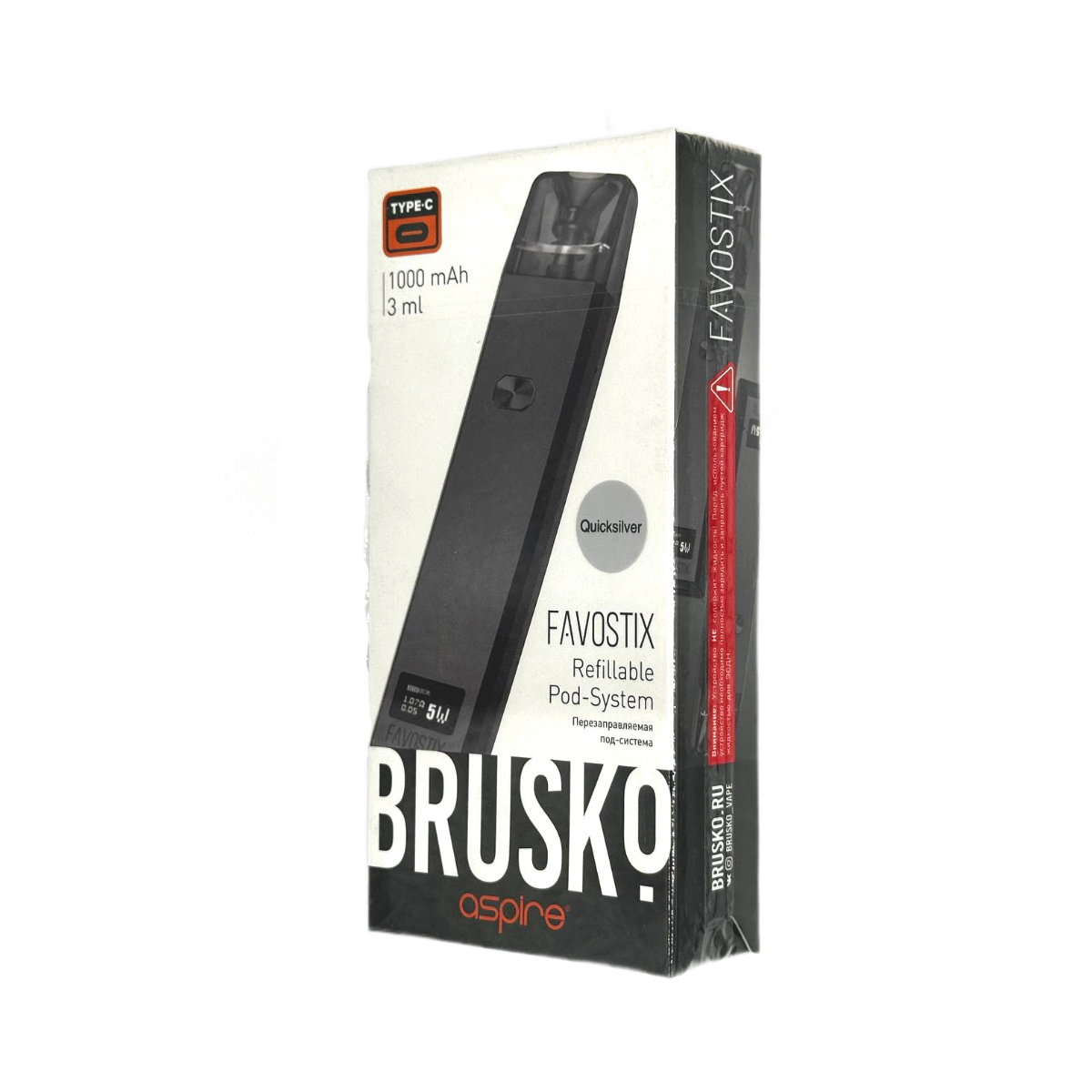 BRUSKO FAVOSTIX 1000 mAh Серебристый
