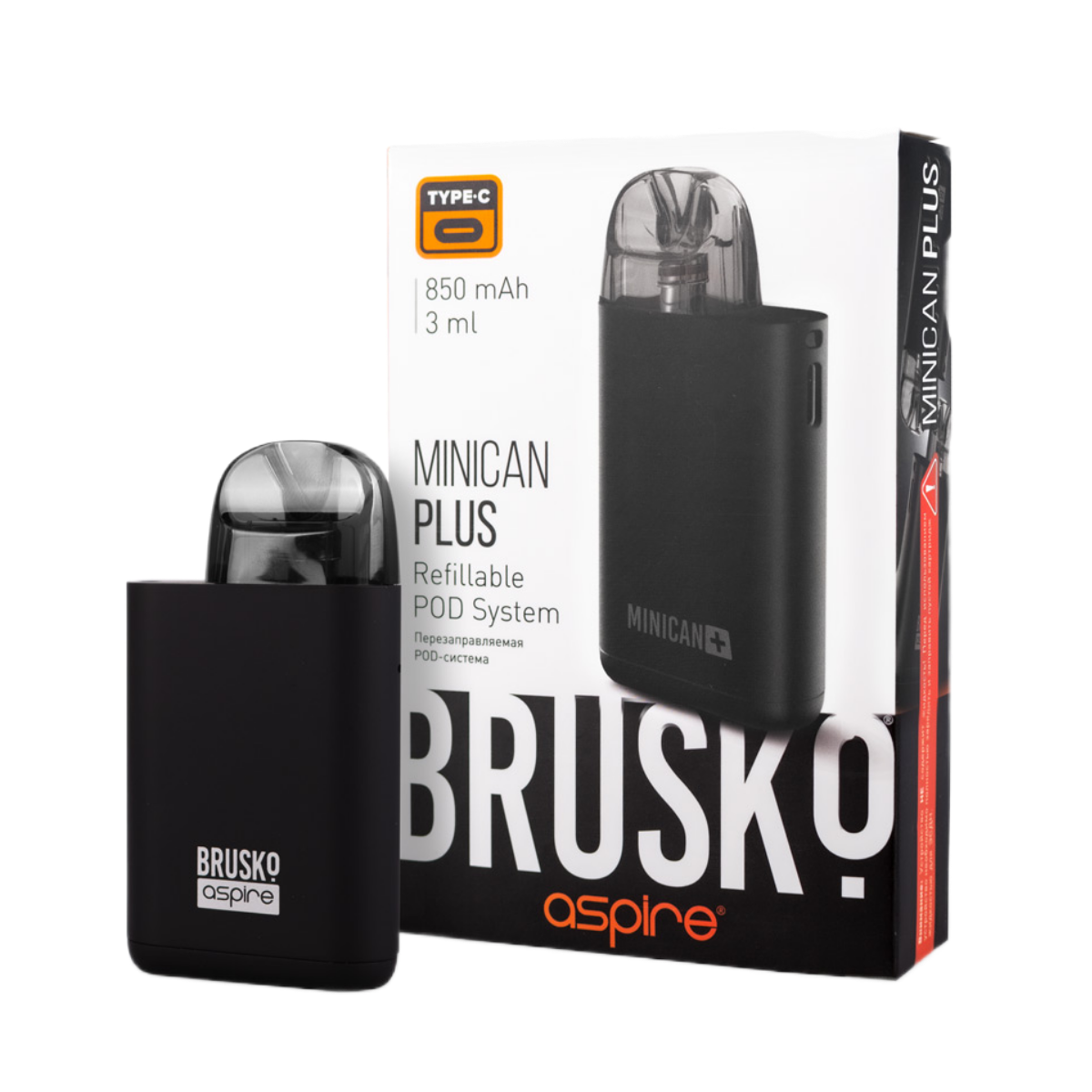 BRUSKO MINICAN PLUS 850mAh Черный
