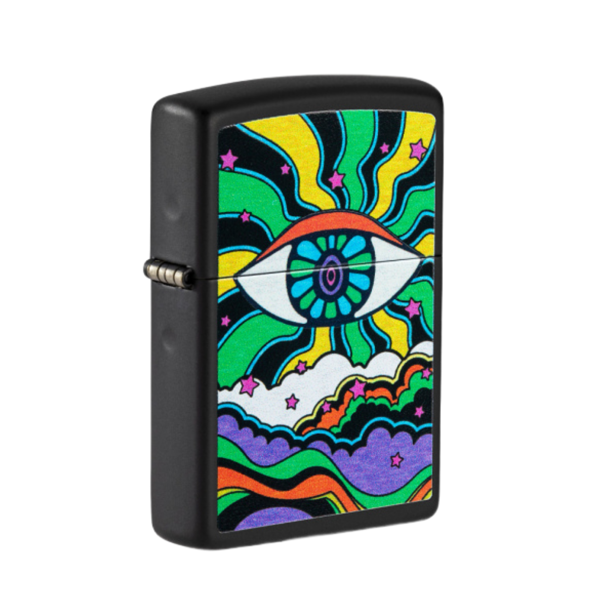 ZIPPO/49699 Black Light Eye с покр. Black Matte, лат./сталь, чёрн., матов.