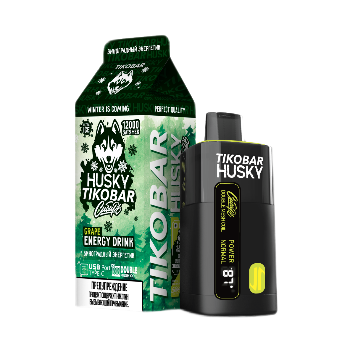 TIKOBAR HUSKY СИБИРЬ 12000 Виноградный энергетик 2%