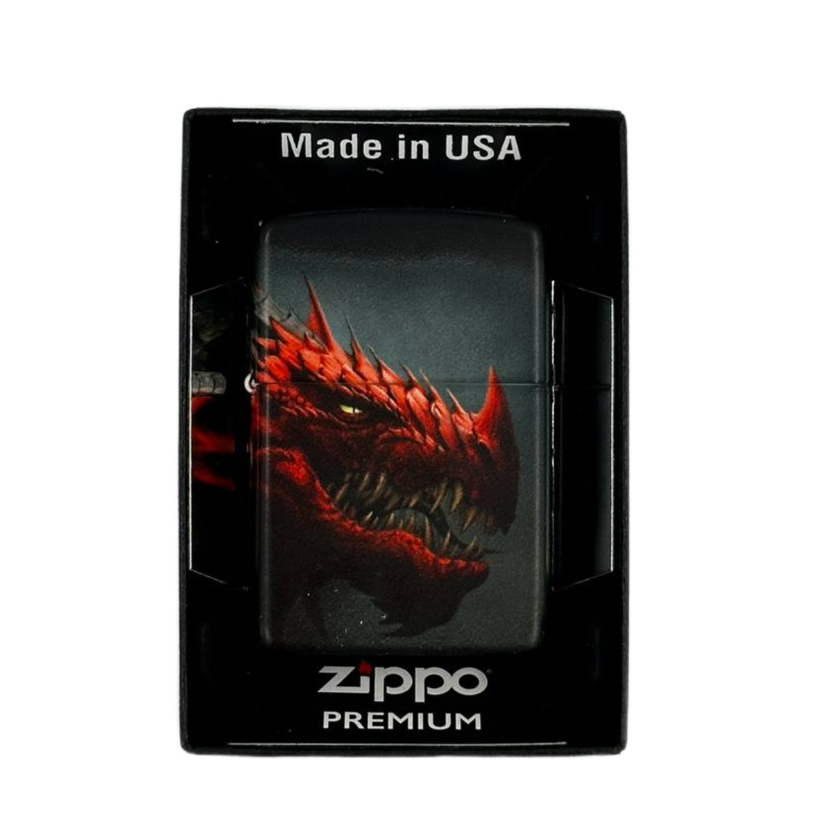 ZIPPO/48777 Dragon Design покр.540 Matte, лат/сталь,чёрн.,