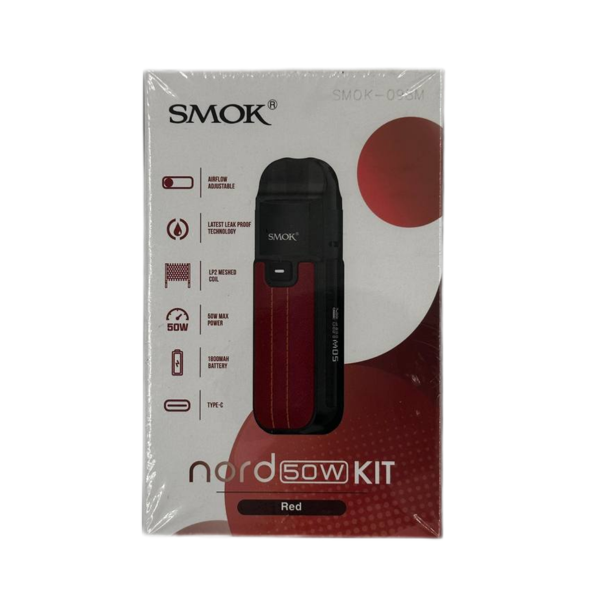 SMOK NORD 50W Pod Kit 1800mAh Red SMOK-098M