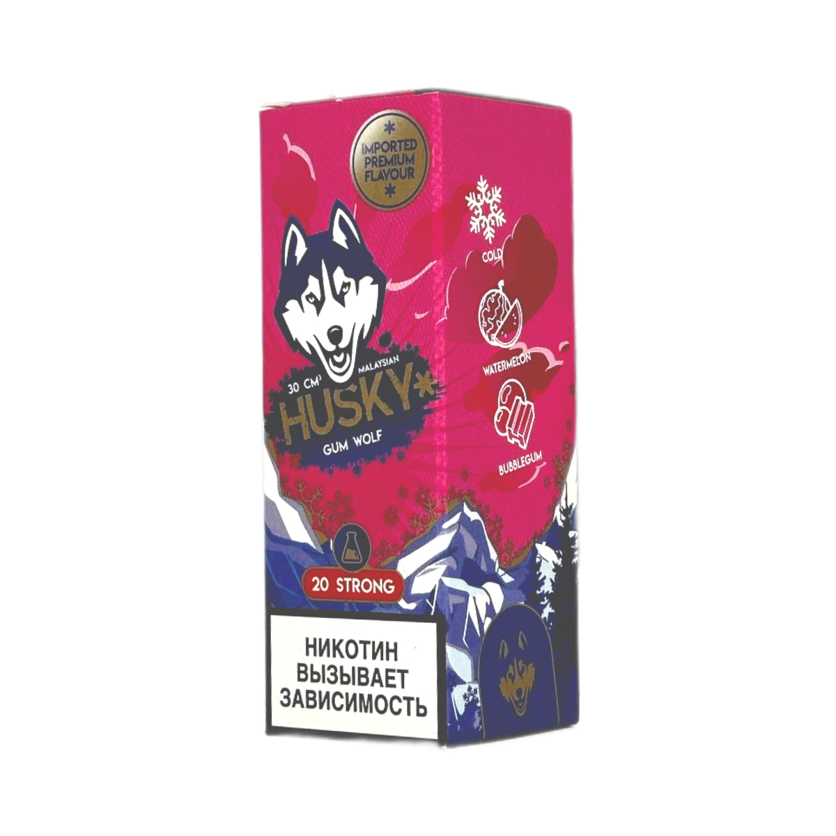 HUSKY SALT MALAYSIAN SERIES strong Ледяная арбузная жвачка с ментолом 30мл.20мг.