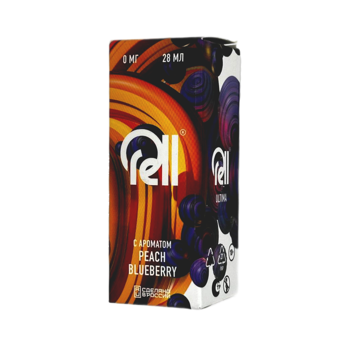 RELL ULTIMA + Nicobooster б/никотина Персик черника 30мл.0мг.