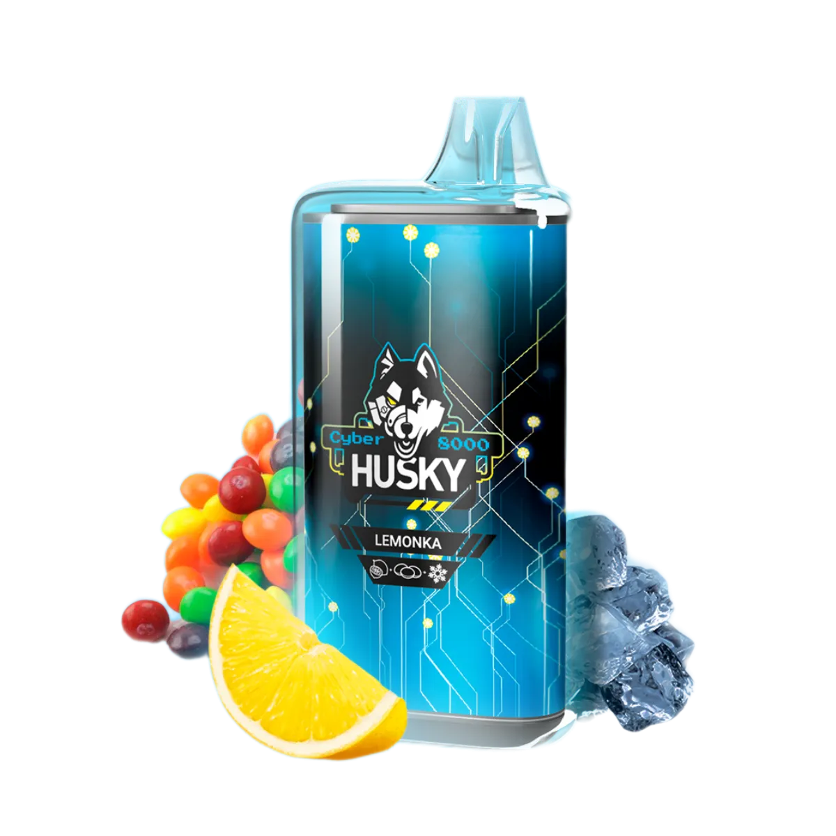 HUSKY CYBER NEW 8000 Лимон скитлс лёд 2%